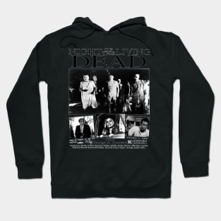 Night of the Living Dead - Black and White Horror Classic Spooky Film Poster Hoodie